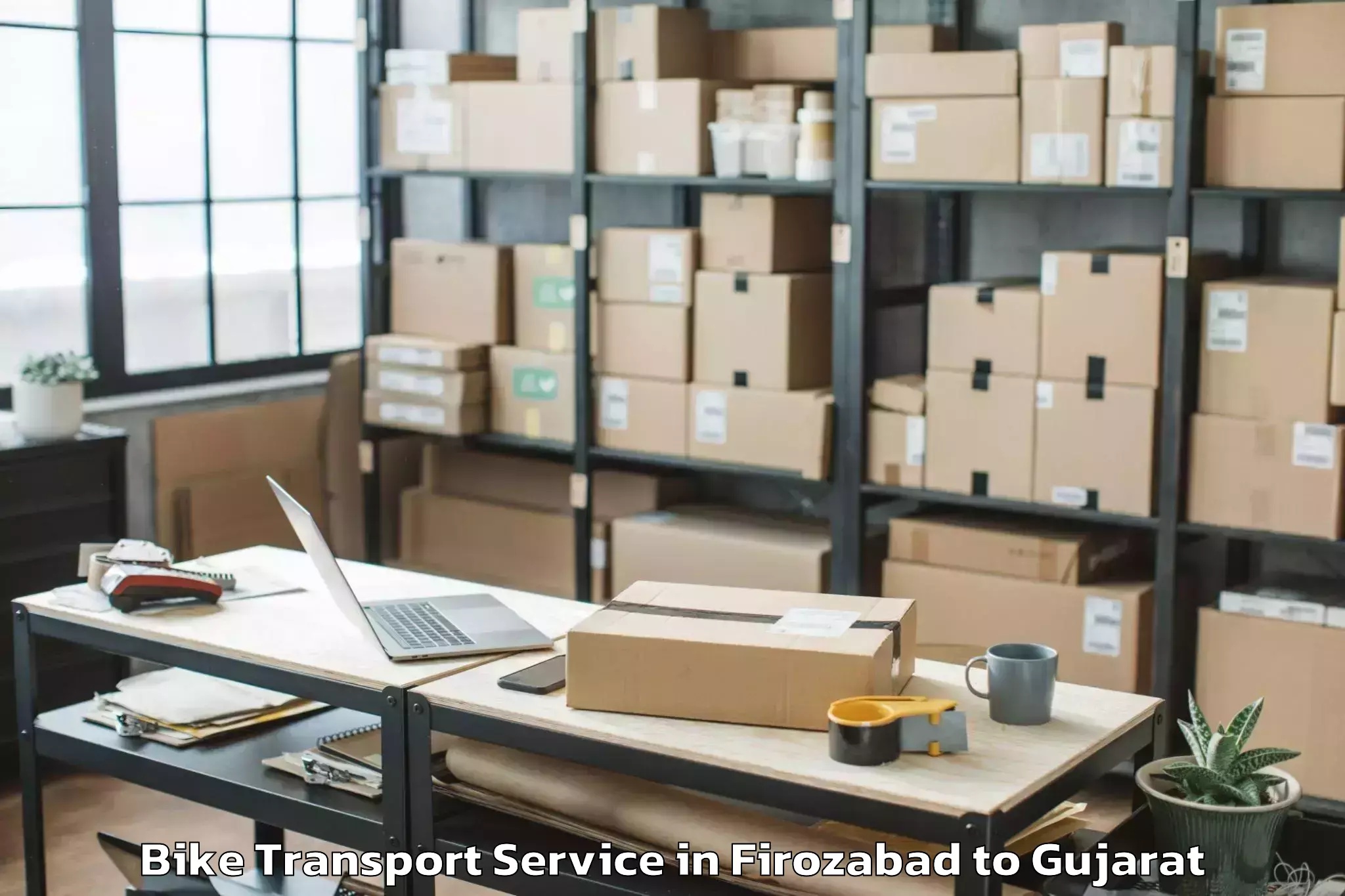 Book Your Firozabad to Olpad Bike Transport Today